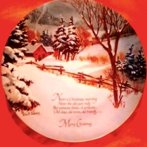 winter scene 1975 commemorative plate Christmas Robert Laessic